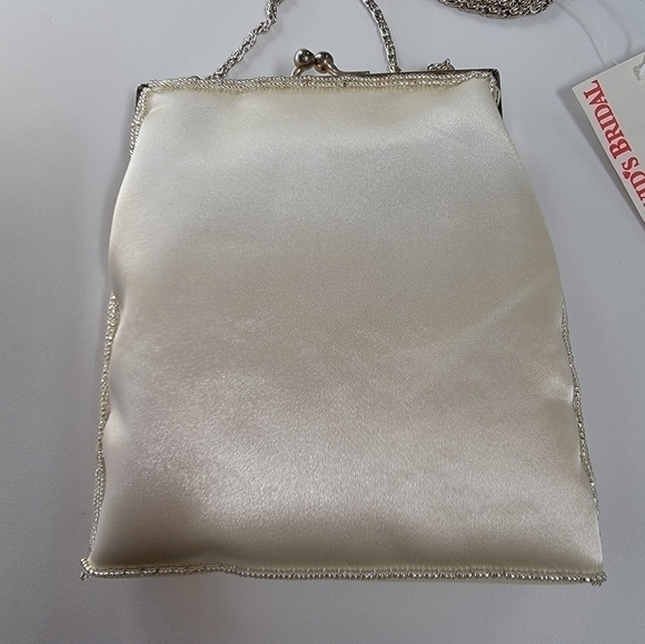NWT Frame Satin Beaded Kiss Clasp Bag - Picture 3 of 11